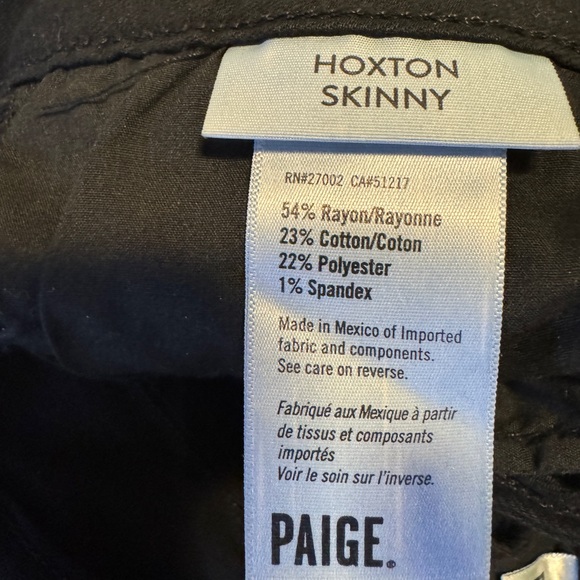 Paige Hoxton Jeans. Black. Size 30. - Picture 5 of 9